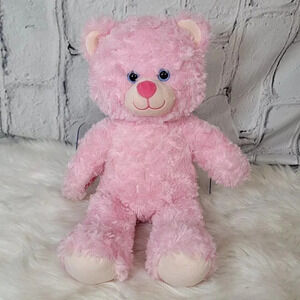BUILD‎ a Bear BAB Shaggy Pink Baby Girl 16" Plush Blue Eyed Teddy Stuffed Animal